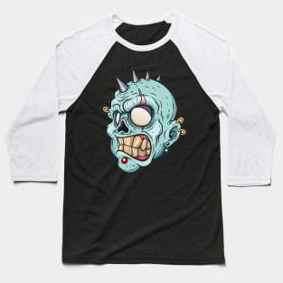 Zombie Punk - Scary Halloween Cartoon Art Baseball T-Shirt